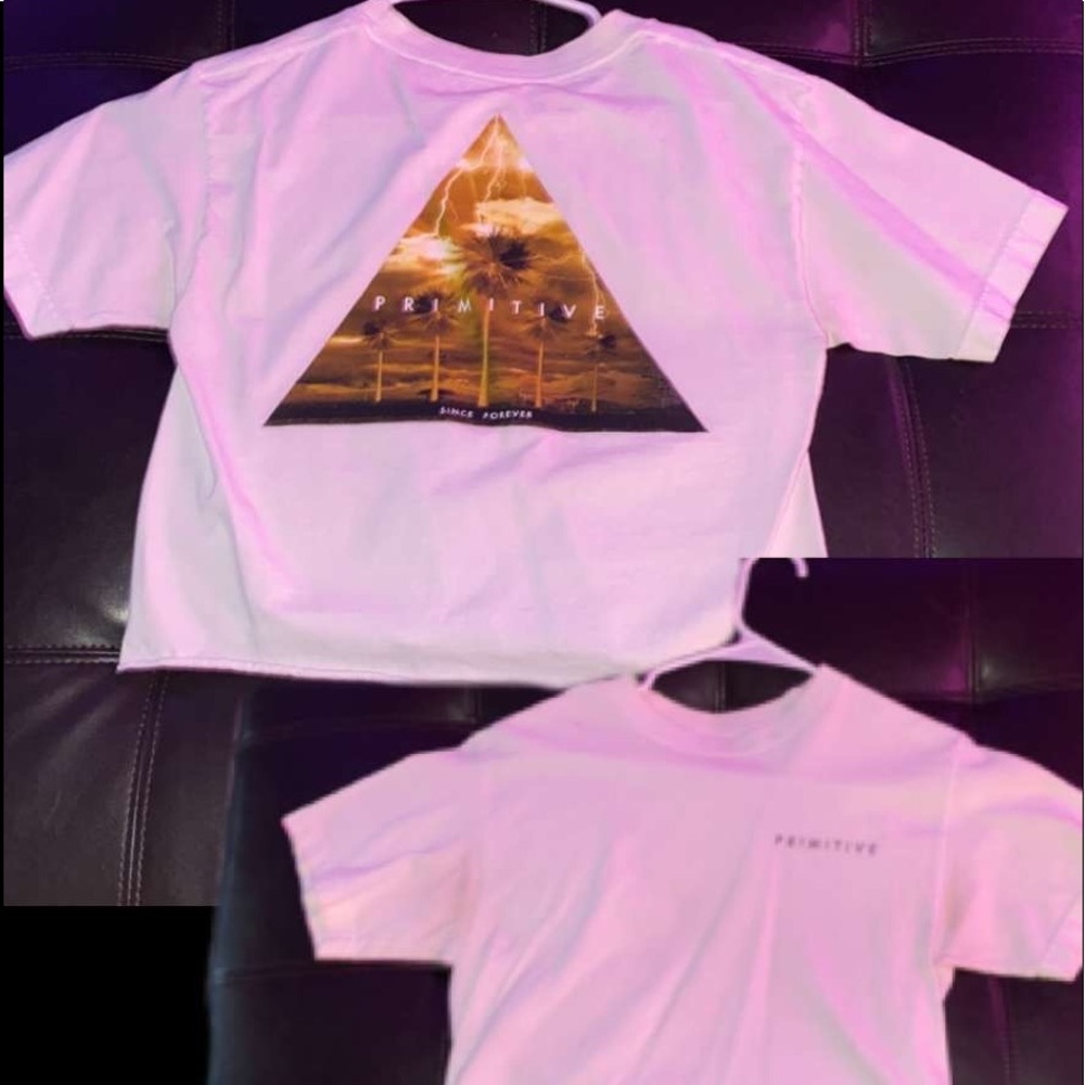 White cropped primitive tshirt